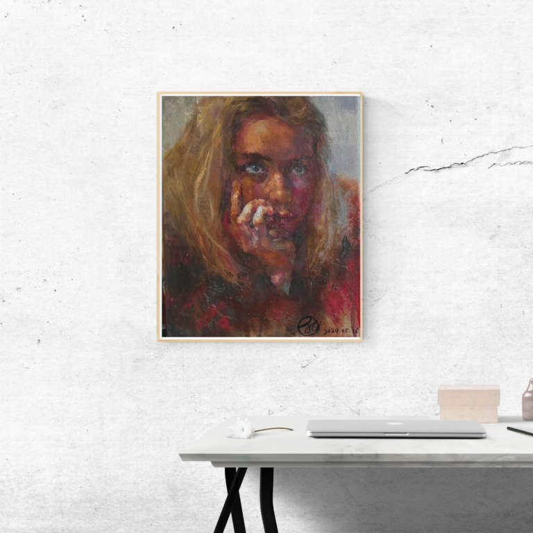 Juni - a curious girl- oil on canvas